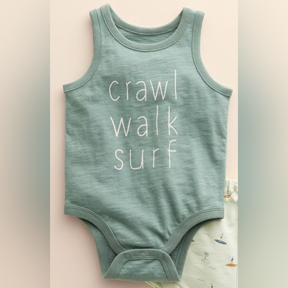 Baby Little Co. by Lauren Conrad Organic Tank Bodysuit - Mint Surfer